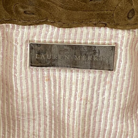 Lauren Merkin Brown Suede Leather Cutout Design Clutch w/Dustbag - Picture 4 of 7